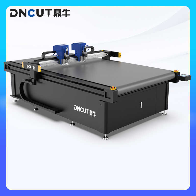 东莞鼎牛工厂大幅面PVB玻璃夹膜防真树叶自动切割机柔性材料裁机