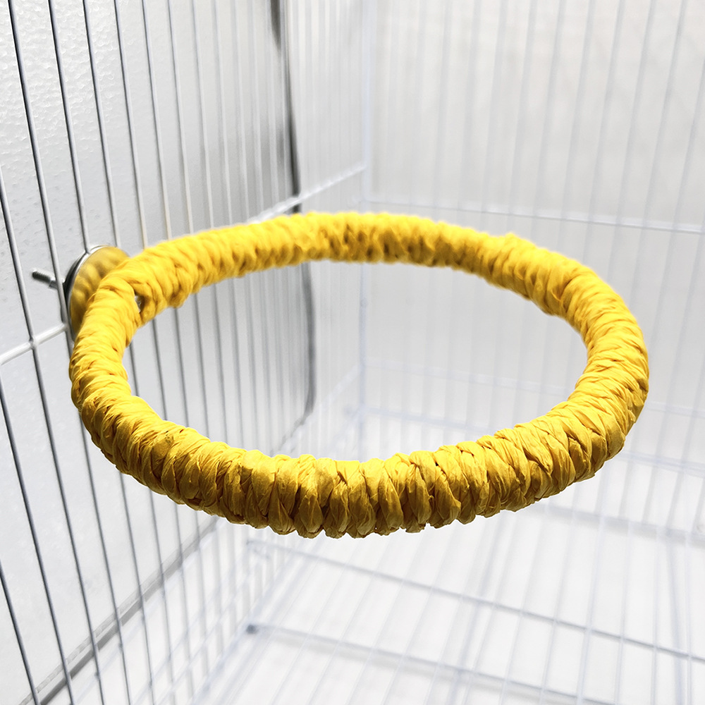 Nuevo producto transfronterizo anillo de pájaro soporte de estación cuerda de papel anillo juguete de pájaro loro hábitat de aves estación de boca de molino poste accesorios de jaula de pájaro image 2