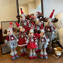 新型クロスボーダーヘラジカ人形四足鹿人形クリスマス祭り老人雪だるま人形ショーウインドー飾り置物