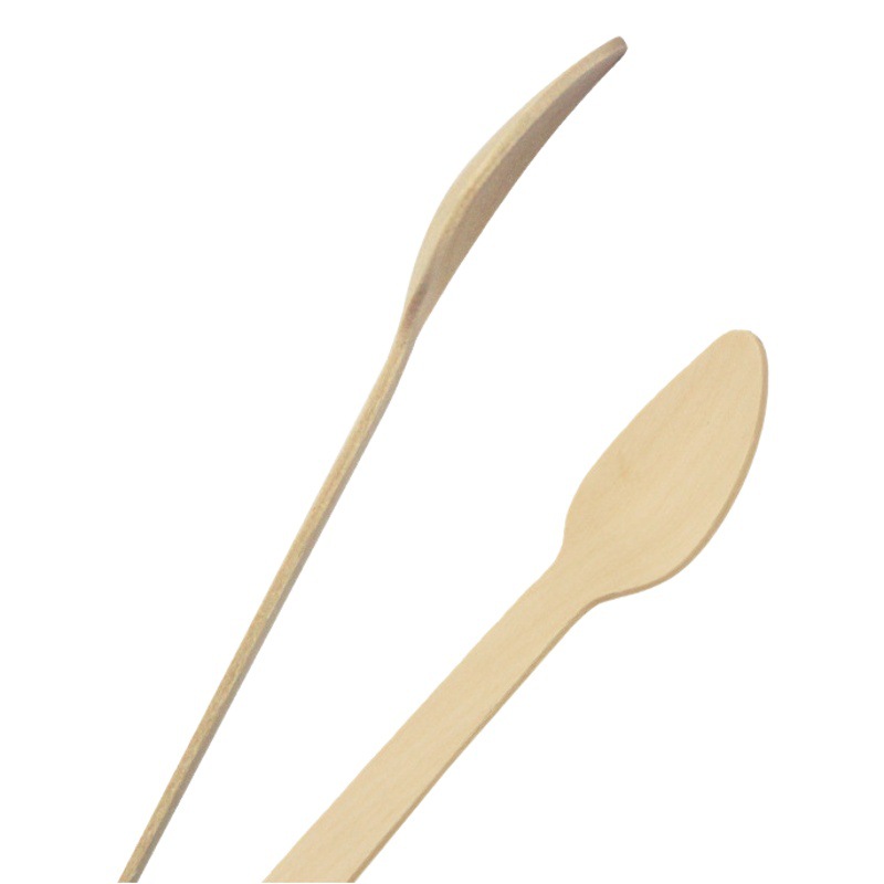 Cuchara de madera desechable Cuchara de café Helado 110mm Cuchara de madera desechable degradable de protección del medio ambiente Cuchara de palito de helado