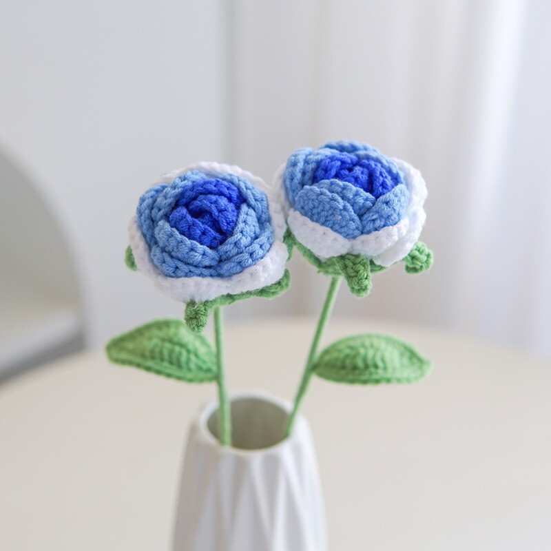 クロスボーダーの手編みの完成品の小さい花束は花の毛糸のメリヤスの花束を模倣します。|undefined