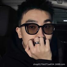韩版茶色墨镜男士开车ins网红大脸街拍潮流防紫外线复古太阳眼镜