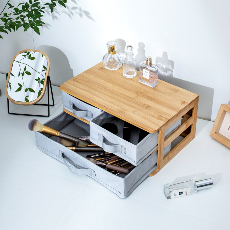 Caja de almacenamiento de escritorio Caja de almacenamiento de escritorio Caja de almacenamiento de madera Herramientas de manicura japonesa Caja de almacenamiento de escritorio Maquillaje