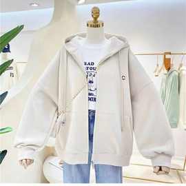 2024年新款女童春秋宽松百搭连帽卫衣中大童新潮网红洋气连帽外套