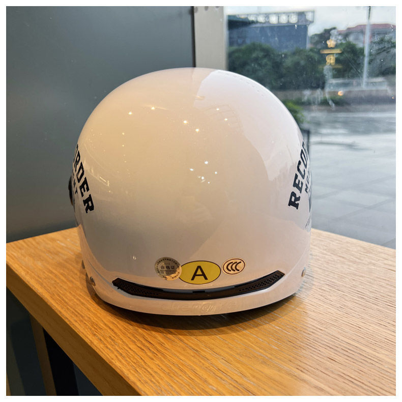 Suitable for electric car helmet certification motorcycle men's and women's helmet half helmet four seasons sun protection couple personality black and white