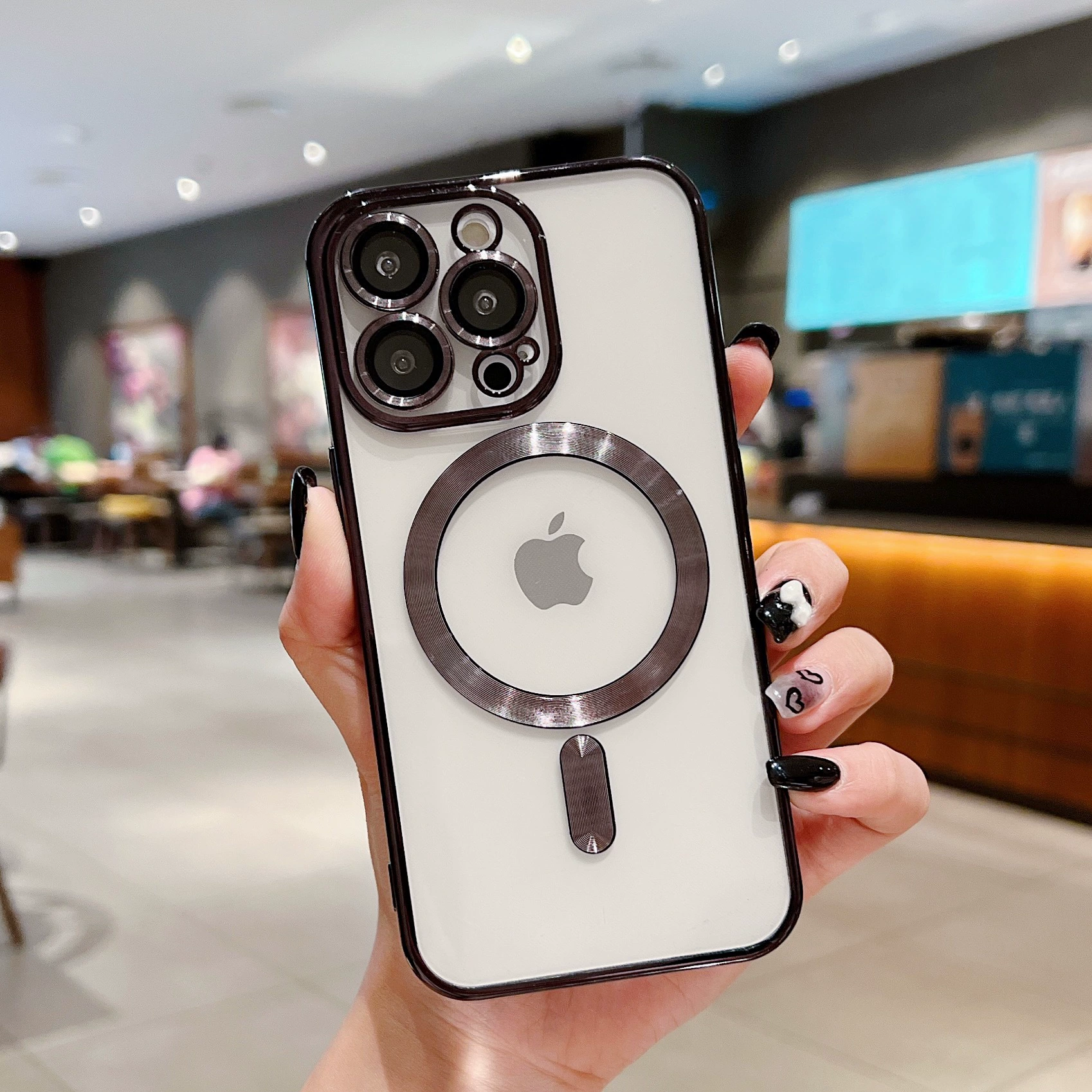 Чехол для телефона (Apple iPhone17 Pro) прозрачная линза, защитная кольцевая магнитная защита