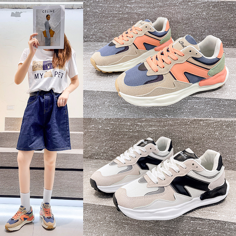 Low-top Sports Casual Shoes Women's 2023 New Women's Shoes Autumn Shoes ins Trendy All-match Lightweight Soft-soled Running Shoes
