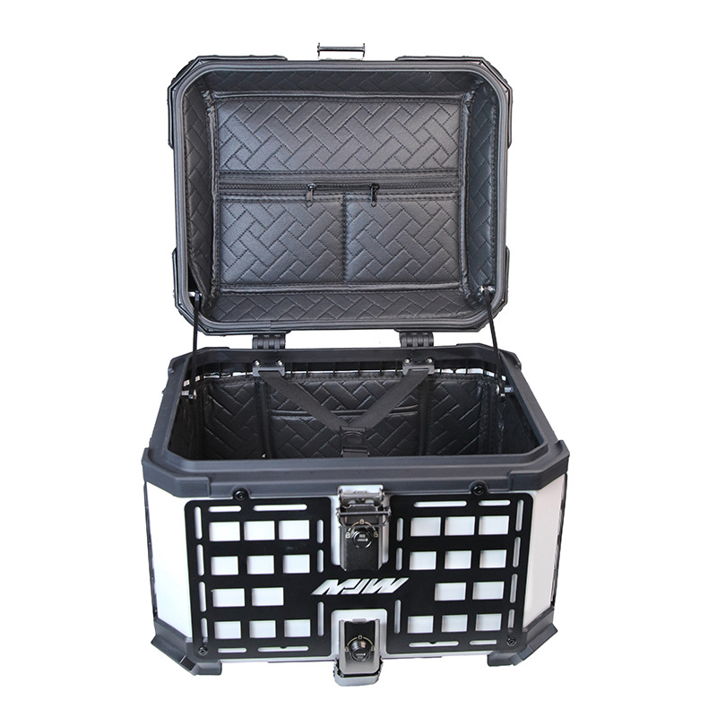 45L rápidamente desmontable locomotora coche eléctrico de motocicleta batería coche blanco negro aluminio aluminio caja de cola