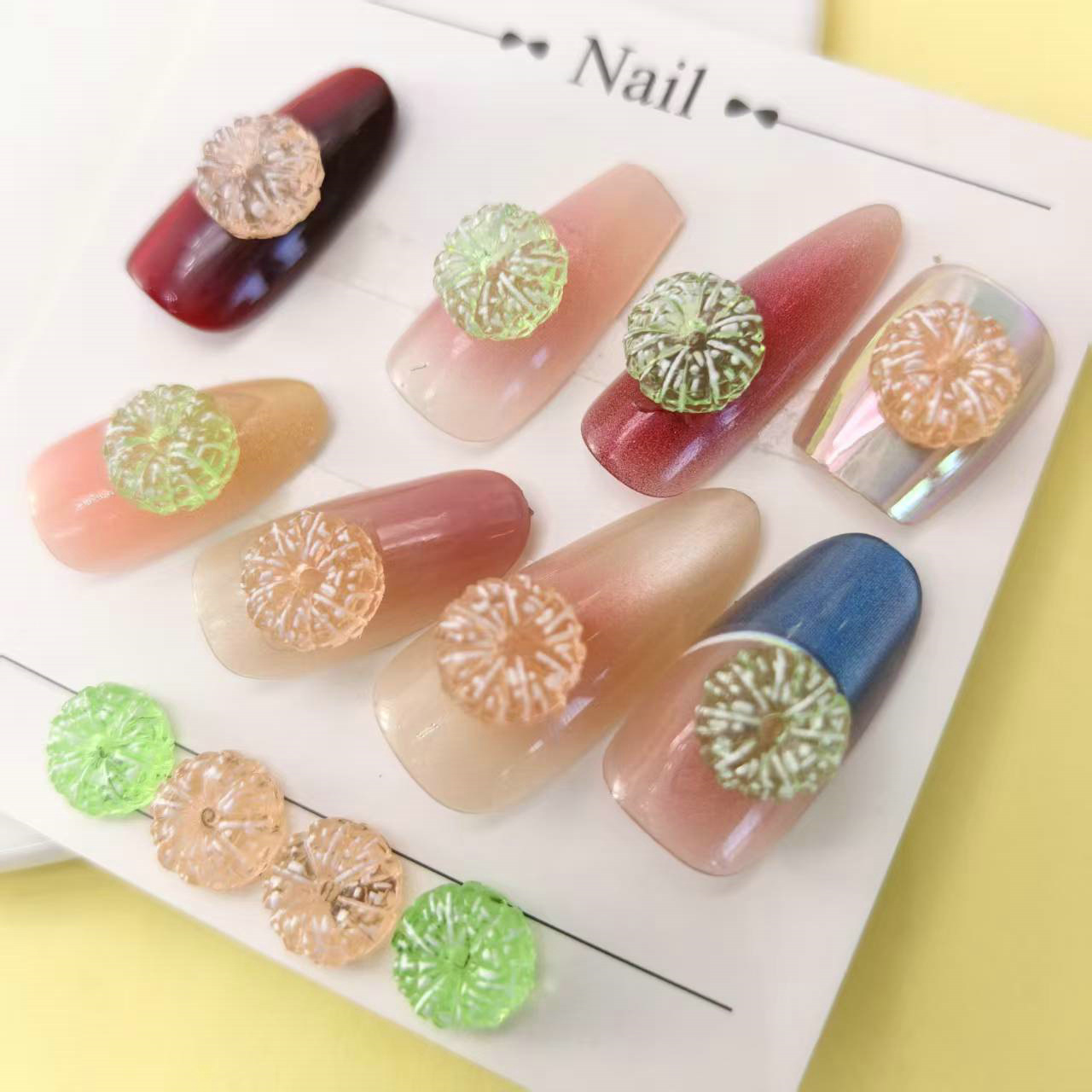 食玩美甲饰品diy橘子批发手机壳发夹发饰头饰上的配件0010