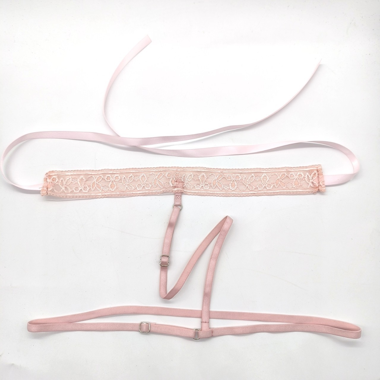 Dragon Heart Lace Necklace and Waist Belt Set in Purple and White — detail image 11