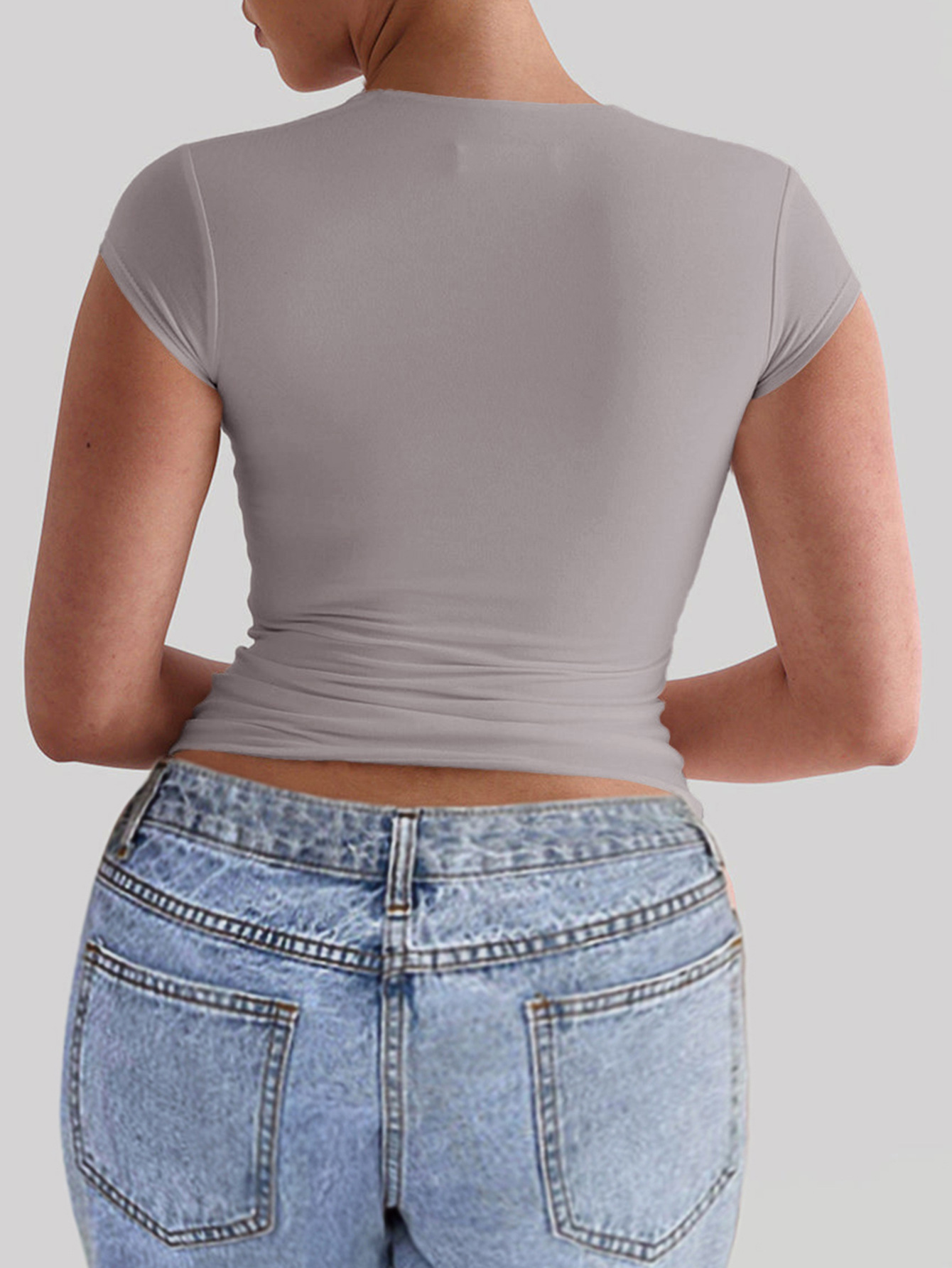 Pullovers Placket Type Wholesale Women's Casual Solid Color Short Sleeve T-Shirts