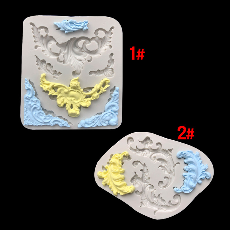 Fondant retro de estilo Europeo en relieve decoración de la torta molde de chocolate DIY seco ritmo galleta molde de silicona líquida