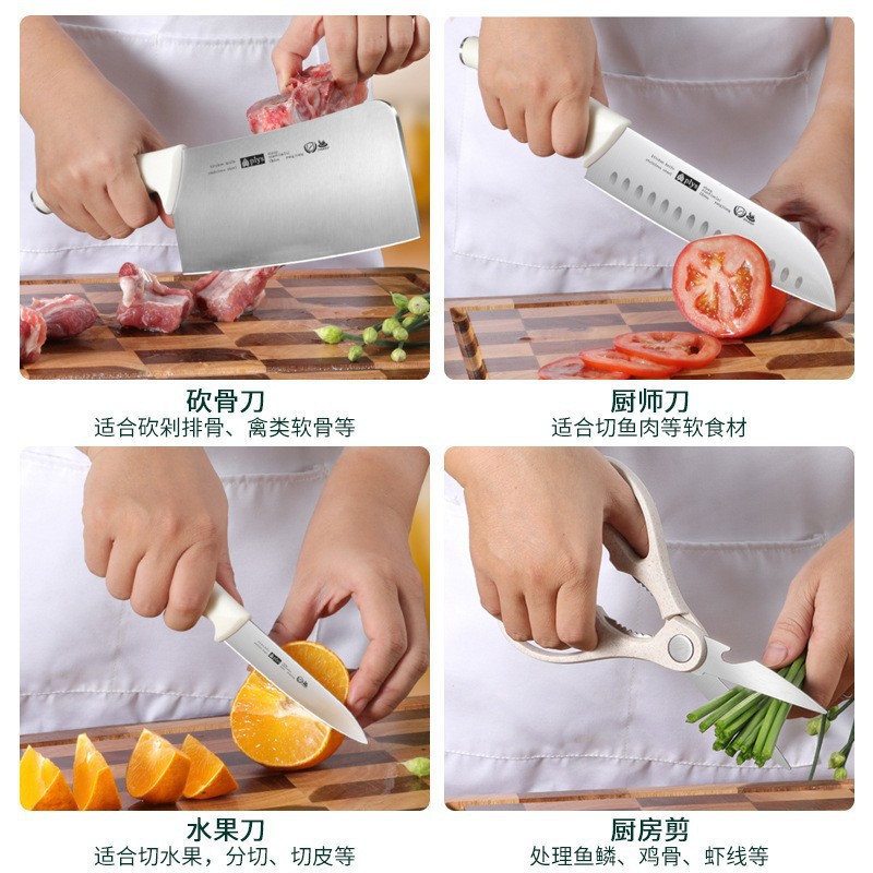 Set completo de seis piezas de fábrica de corte de cuchillo de cocina cuchillo de cocina doméstico 2 - en - 1 mesa de cocina