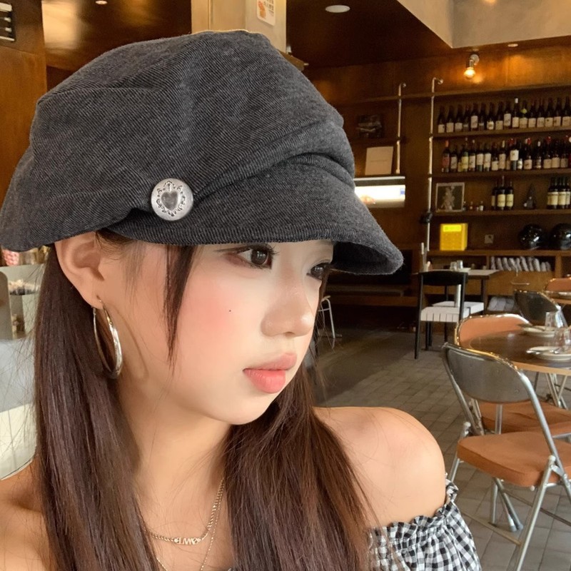 复古文艺褶皱云朵贝雷帽女夏季显脸小画家帽英伦风简约时尚报童帽|undefined