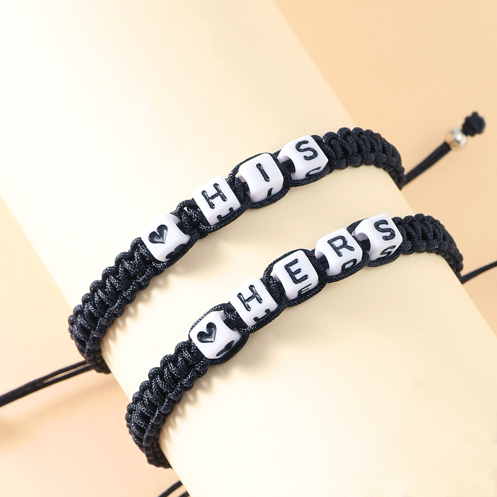 2 Piece Set Fashion Letter Heart Shape Resin Rope Knitting Couple Bracelets display picture 4