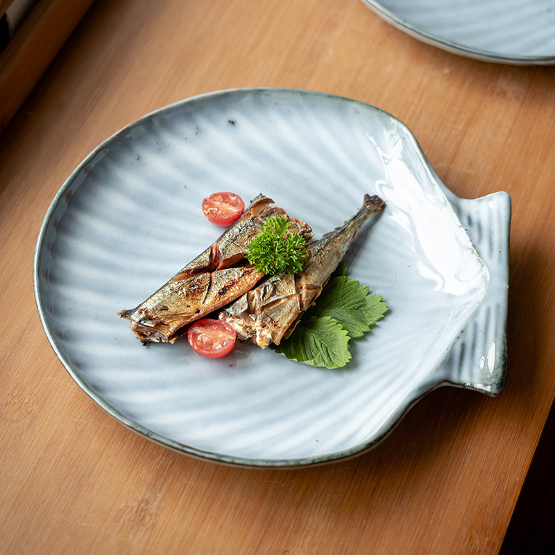 涧山集 创意日式贝壳盘简约家用陶瓷餐具菜盘西餐牛排盘意面盘