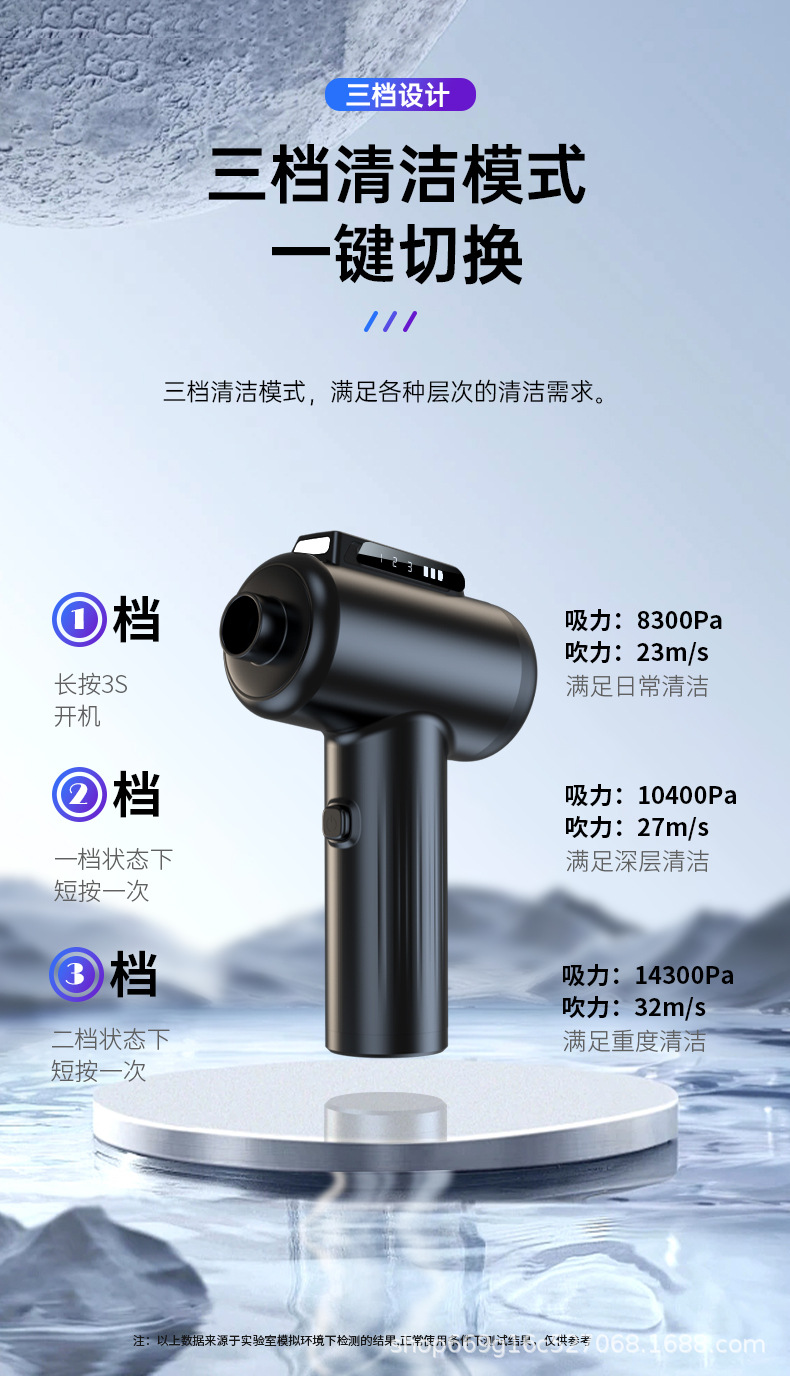 New Model of Brushless Vacuum Cleaner with Blowing, Suction, and Charging Functions, Portable Handheld Wireless Vacuum Cleaner for Home and Car Use