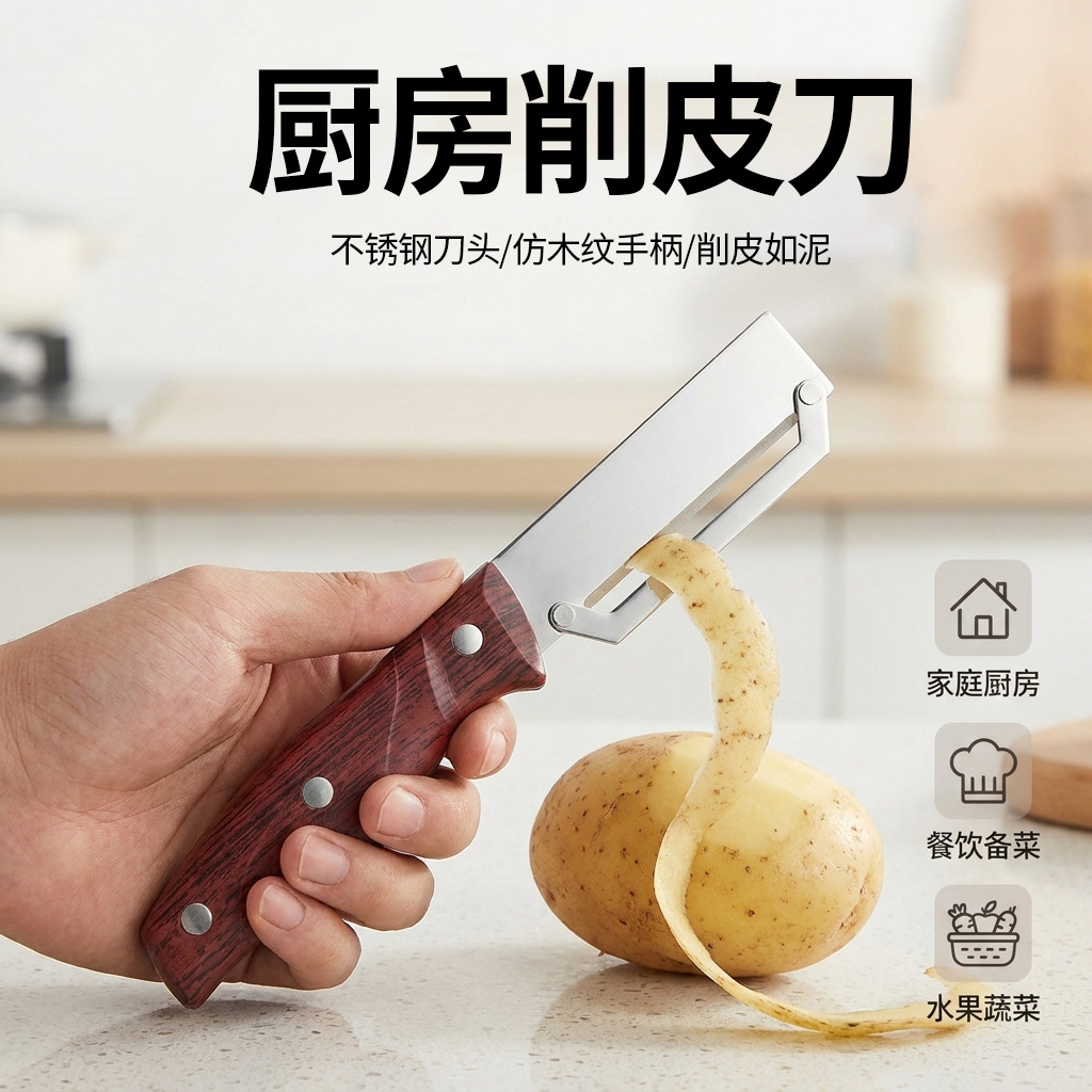 cuchillo de acero inoxidable cuchillo de cocina raspador casero raspador mango antideslizante raspador de calabaza de piel gruesa calabaza verduras melón image 1