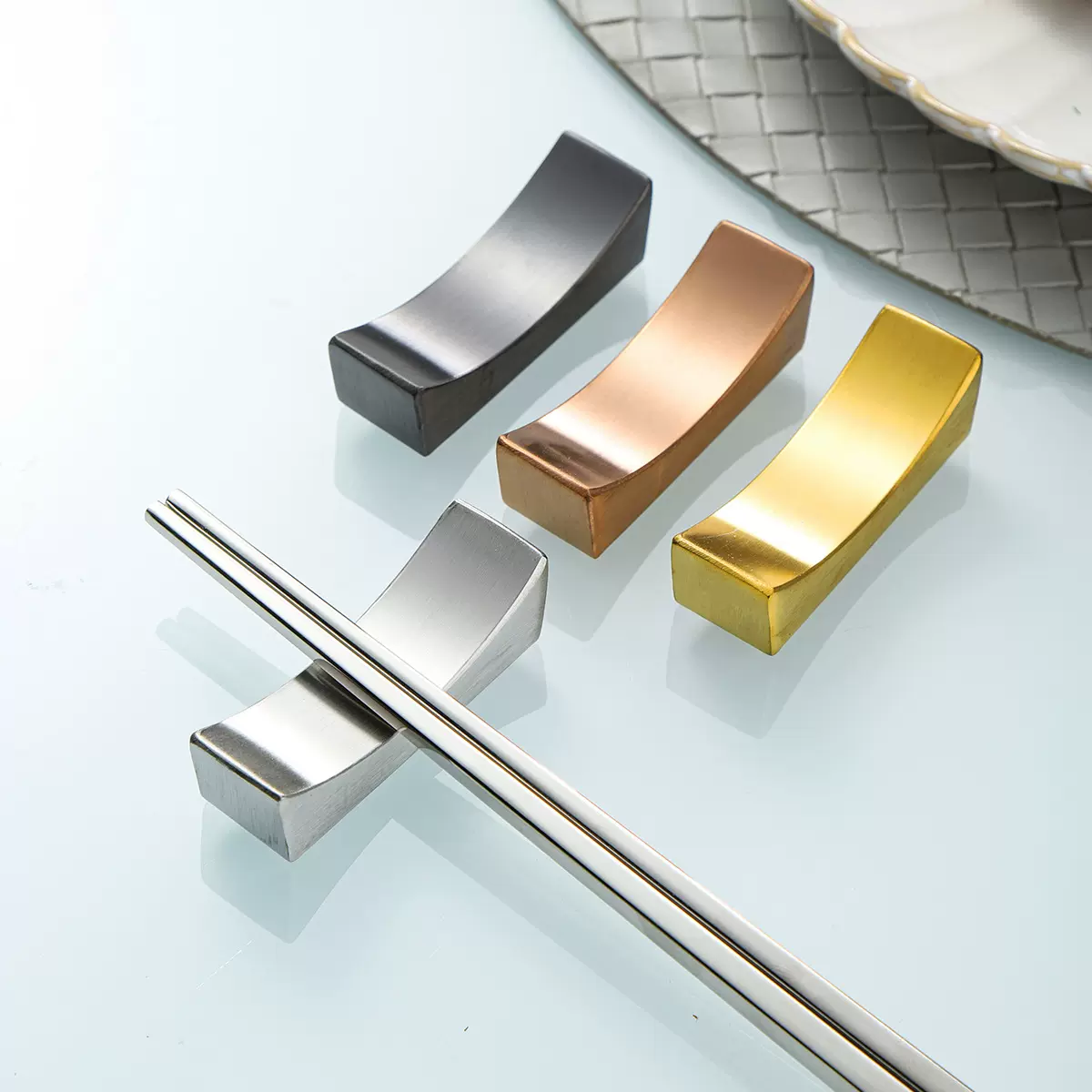 304不锈钢筷子托家用酒店餐厅摆台筷架餐具托拱形勺筷垫韩式筷枕