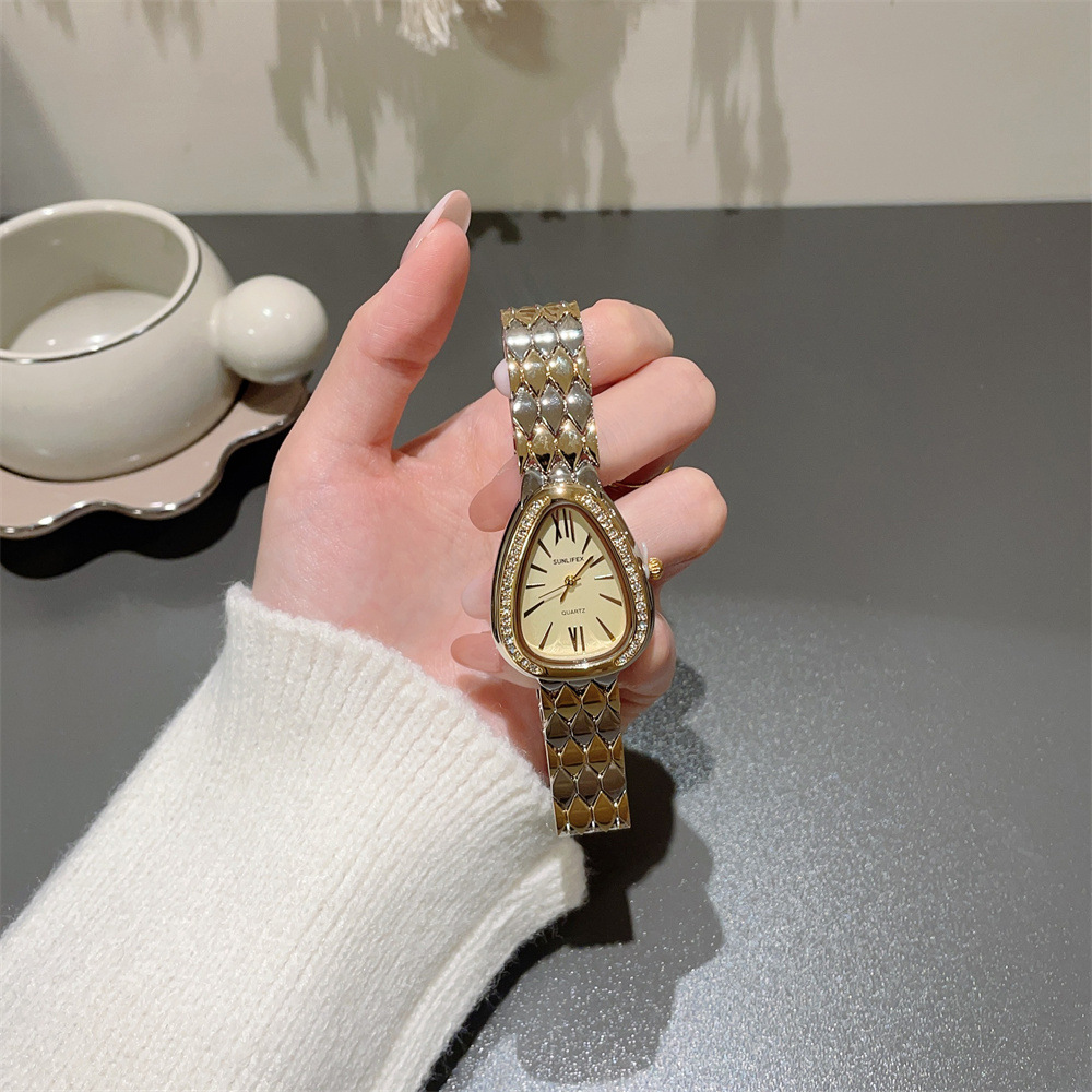 Sunlifex Cross-Border Popular Snake-Shaped Quartz Women's Fashionable and Exquisite Diamond Watch Women's Watch Dropshipping