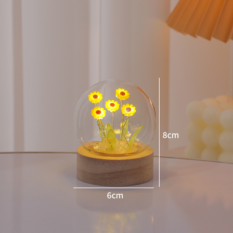 迷你花束小夜灯向日葵手工diy材料创意台灯摆件女生闺蜜生日礼物|undefined