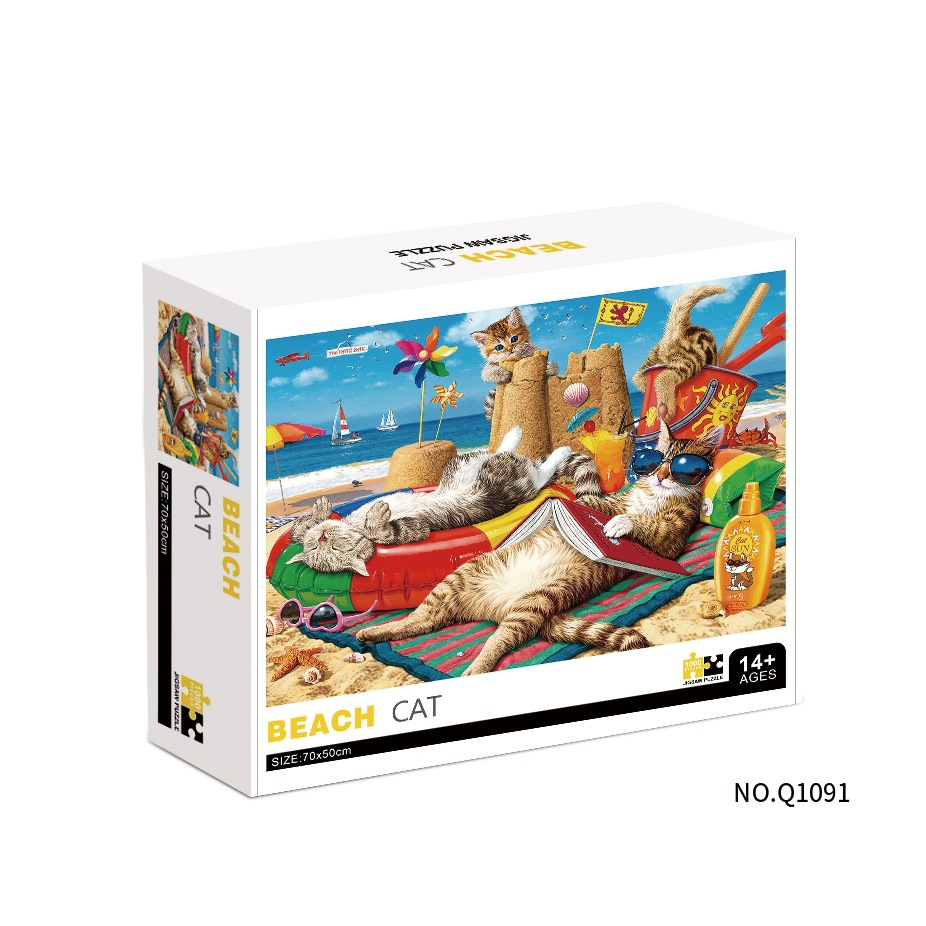 Puzzles de papel transfronterizos adultos 1000 piezas paisaje mapa de animales puzzle desempaquetado plano puzzle juguete regalo