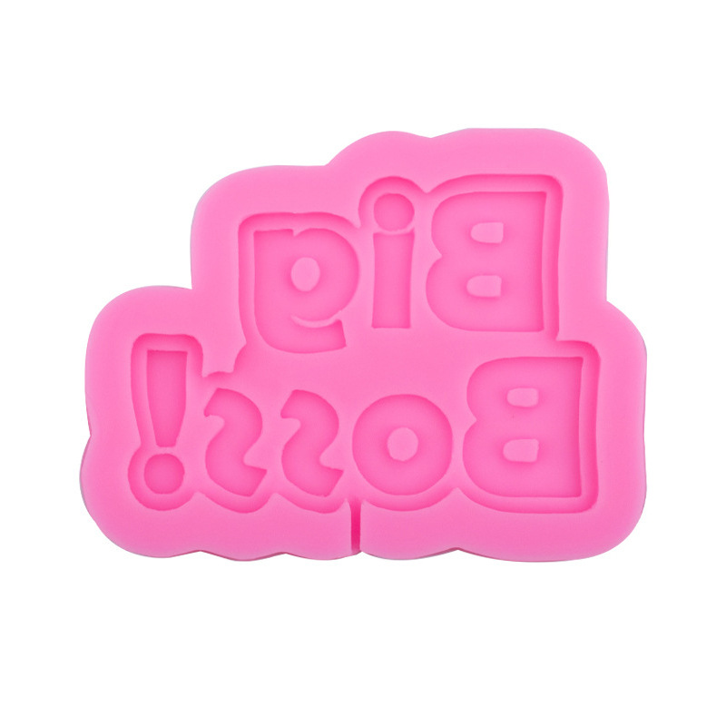 Big Boss inglés carta molde de silicona pastel tarjeta inserción Fondant chocolate arcilla cerámica suave herramienta