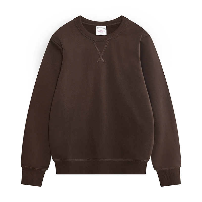 Invierno 470g grueso ameikaji engrosado Jersey forrado de lana cuello redondo manga larga bottoming suéter de los hombres y las mujeres