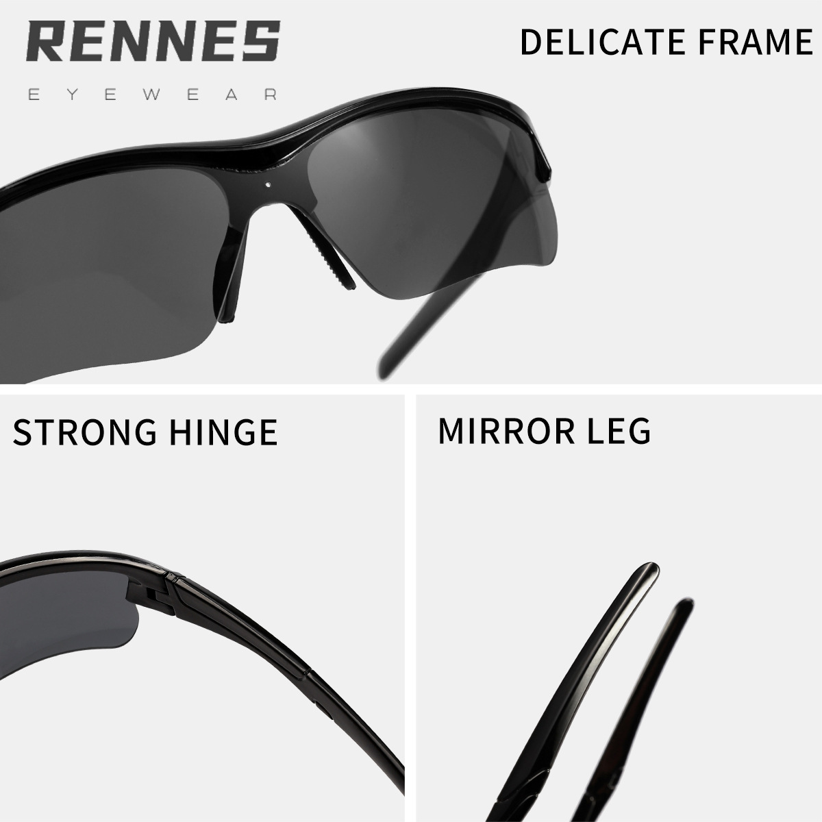 Gafas a prueba de viento de ciclismo al aire libre de colores de medio marco para niños, gafas de sol de sombra de hip-hop personalizadas para niños y niñas