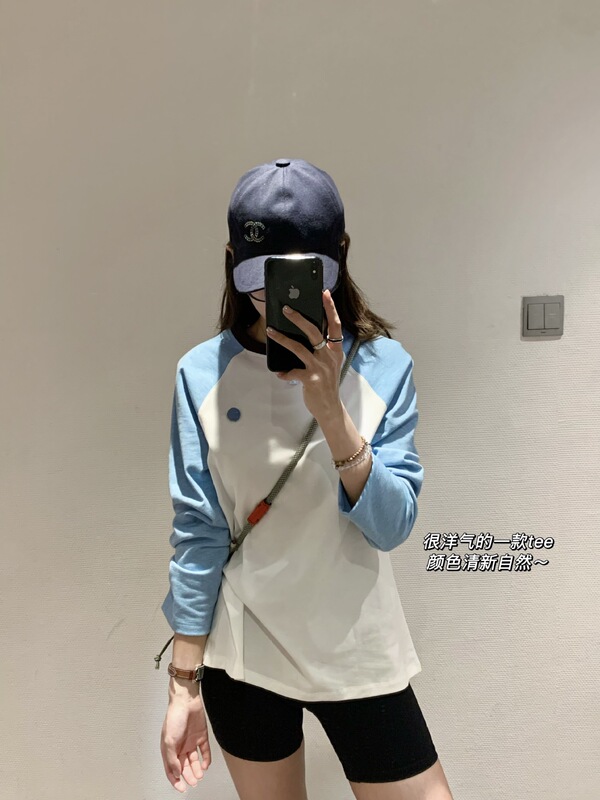 SELFWHO* スマイリーフェイス コントラストカラー ラグランスリーブ 長袖Tシャツ 空調日焼け止めシャツ 右肩Tシャツ 夏新作 ハイバージョン|undefined