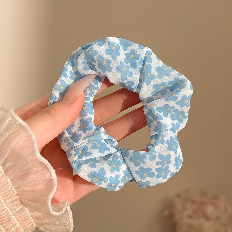 Coletero Scrunchie de Encaje con Flor de Alta Elasticidad para Mujer