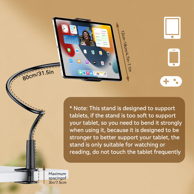 Bedside Lazy Stand with Extended and Reinforced Design for Dormitory Beds, Suitable for Watching Shows and Online Classes, Multifunctional Phone and Tablet Holder Bedside Lazy Stand with Extended and Reinforced Design for Dormitory Beds, Suitable for Watching Shows and Online Classes, Multifunctional Phone and Tablet Holder