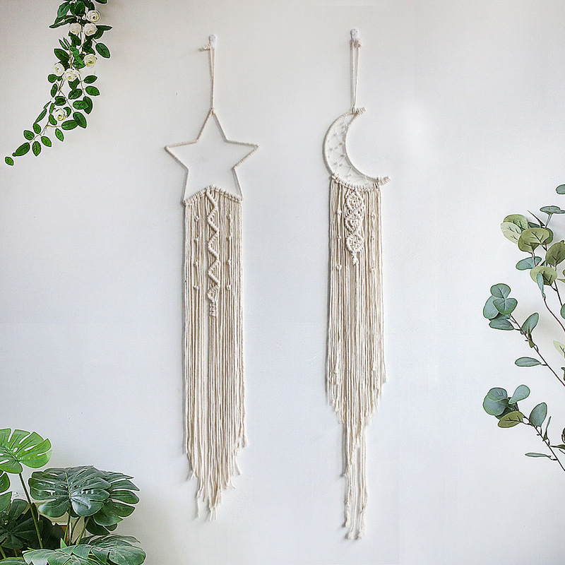 Ins Hand-Woven Tapestry Moon Dream Catcher Wall Decoration Pendant Creative Home Wall Hanging Room Wall Decoration Ins Hand-Woven Tapestry Moon Dream Catcher Wall Decoration Pendant Creative Home Wall Hanging Room Wall Decoration
