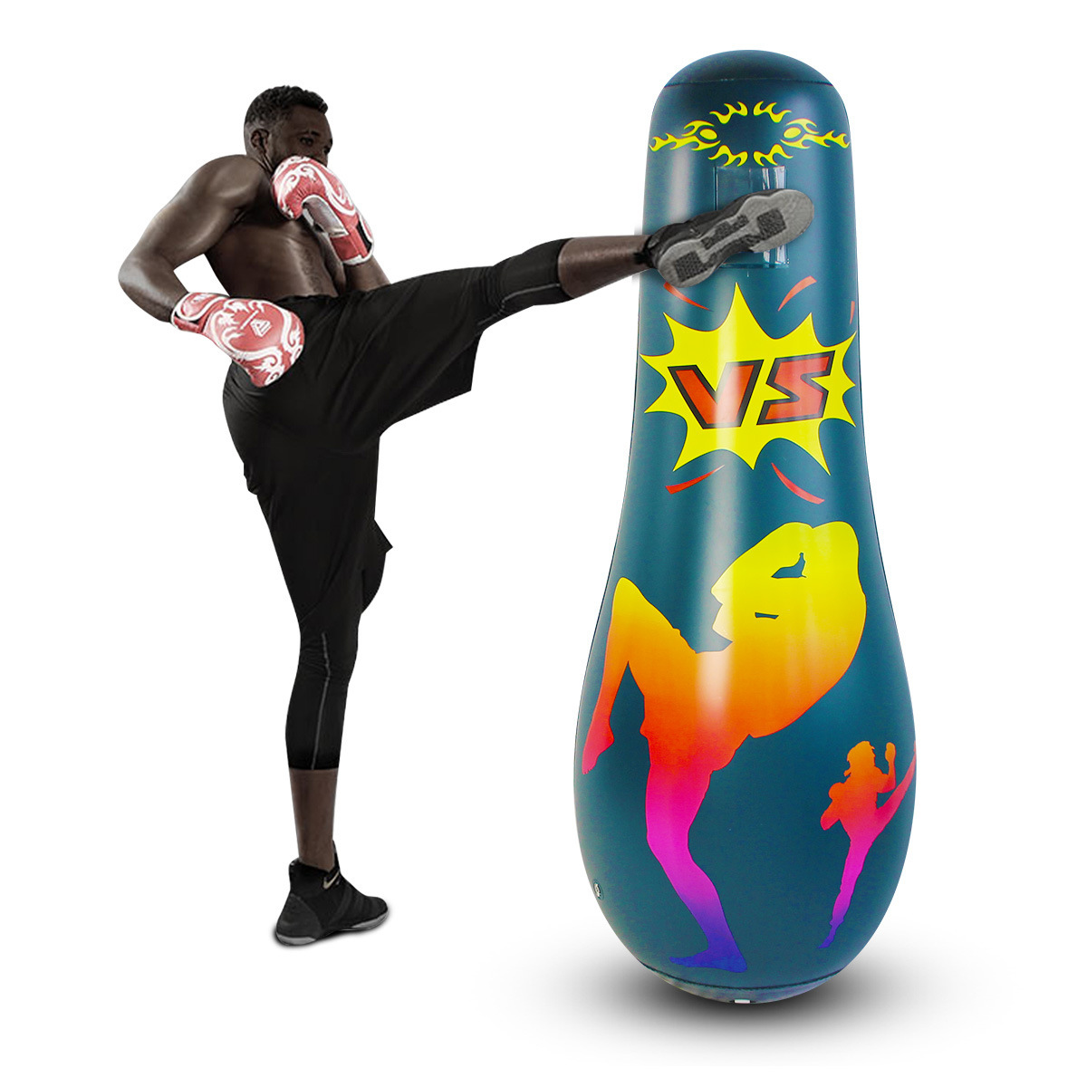 Thickened Inflatable Tumbler Punching Bag for Children and Adults, Fitness Sandbag, Boxing Column, Exercise Punching Column, Stress Relief for Home Use