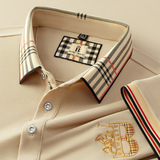 Шелковая футболка polo, рубашка для отдыха, свободный крой, для среднего возраста, короткий рукав