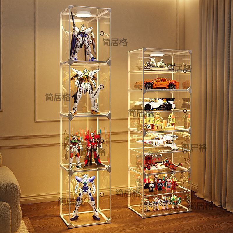 手办展示柜加高大容量乐高透明收纳盒加宽家用玩具防尘模型陈列架