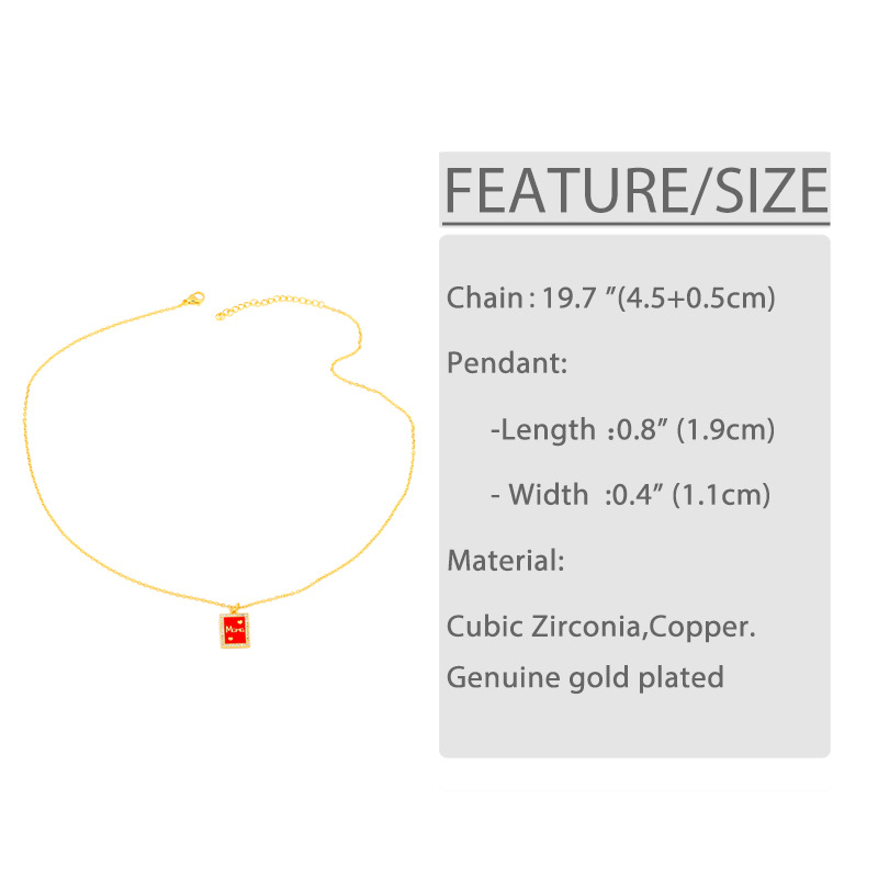 Fashion Square Heart-shape Copper Inlaid Zircon Necklace Wholesale display picture 2