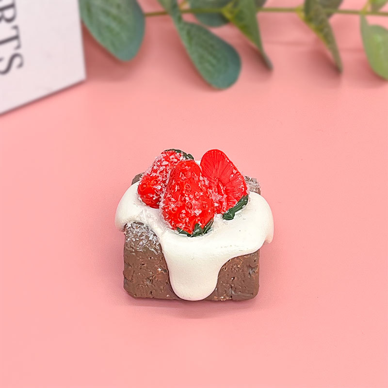 Creatividad de derechos de autor en línea gran tamaño de comida para jugar resina pegatinas de decoración para el hogar pegatinas de postre de pastel de simulación fábrica de stock