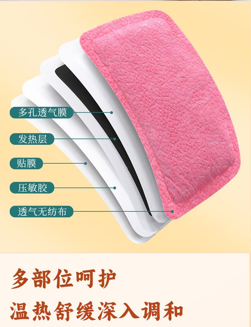 Self Heating Moxa Warm Patch with Mugwort Ginger Safflower for Body Warming and Heat Compress specifications