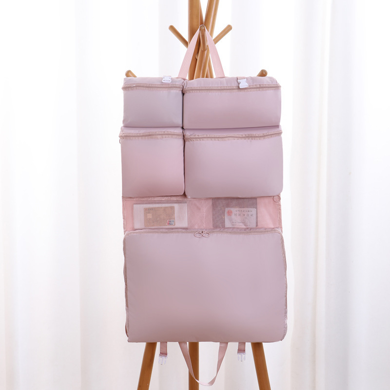 6-grid multi-layer compartment travel storage bag large capacity clothes underwear storage bag waterproof folding travel bag
