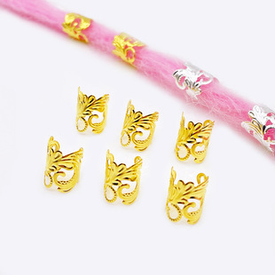 Dirty braid jewelry iron plating hollow leaves flower braid decorative hair buckle diy headdress hair accessories hair ring