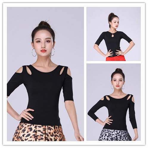 Adult Latin dance clothing female practise the new sexy clothes dancing  clothes coat off-the-shoulder summer modern dance