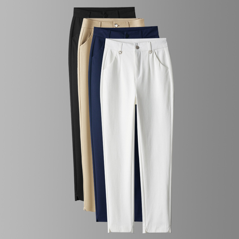 Cropped White Pants Women's Summer New High Waist Slim Fit Smoke Tube Pants All-match Women's Small Straight Casual Pants Slim Look