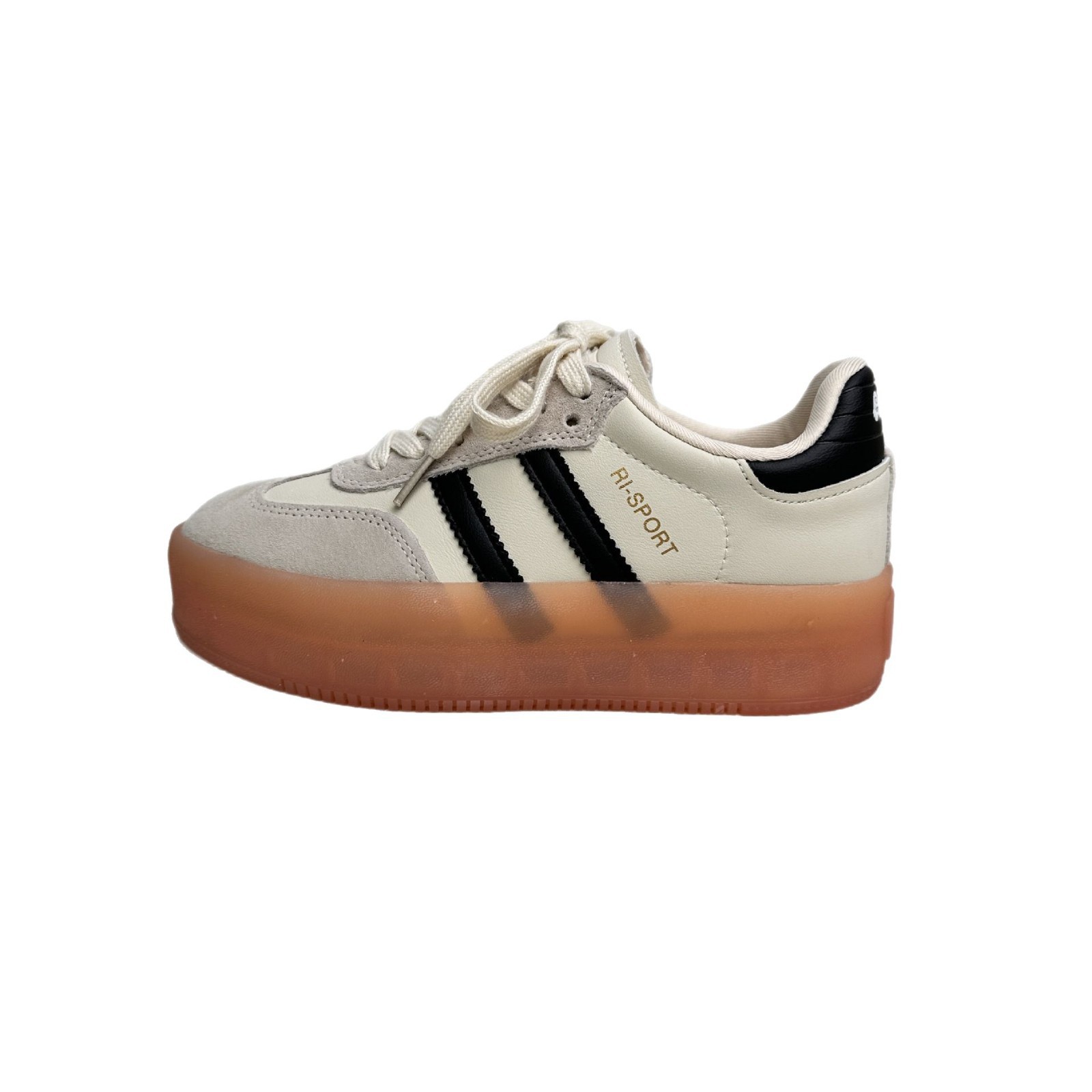 Plantillas de látex XY-A395/zapatos de tabla de altura de suela gruesa zapatos de mujer 2025 primavera nuevos zapatos de entrenamiento alemanes zapatos casuales punta redonda