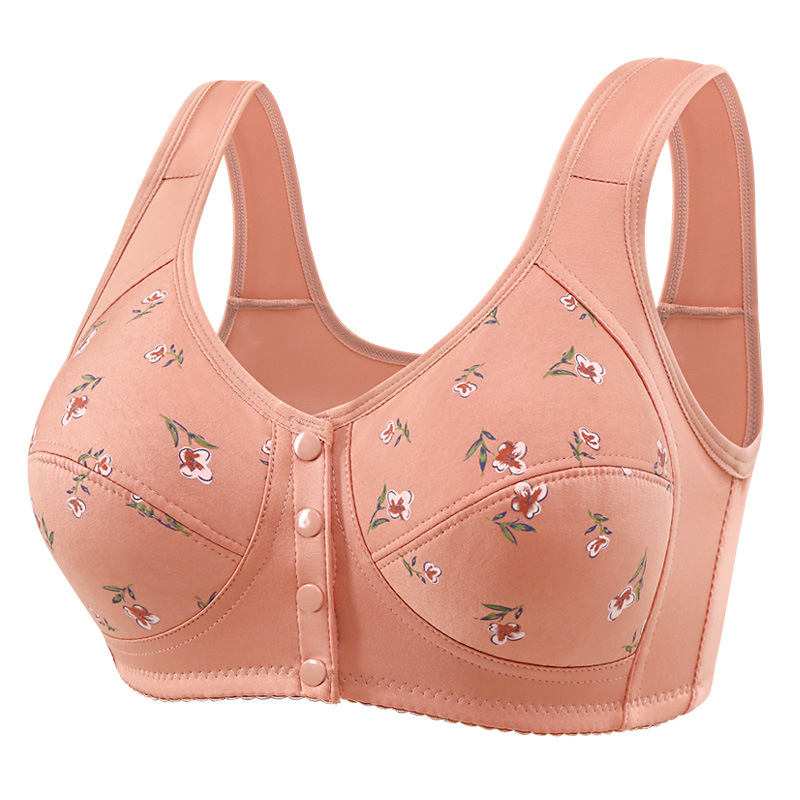 Plus Size Soft Cotton Thin Front-Clasp Bra for Women 100kg Fat Mom's Wireless Push-Up Bra Vest-Style Bra Plus Size Soft Cotton Thin Front-Clasp Bra for Women 100kg Fat Mom's Wireless Push-Up Bra Vest-Style Bra