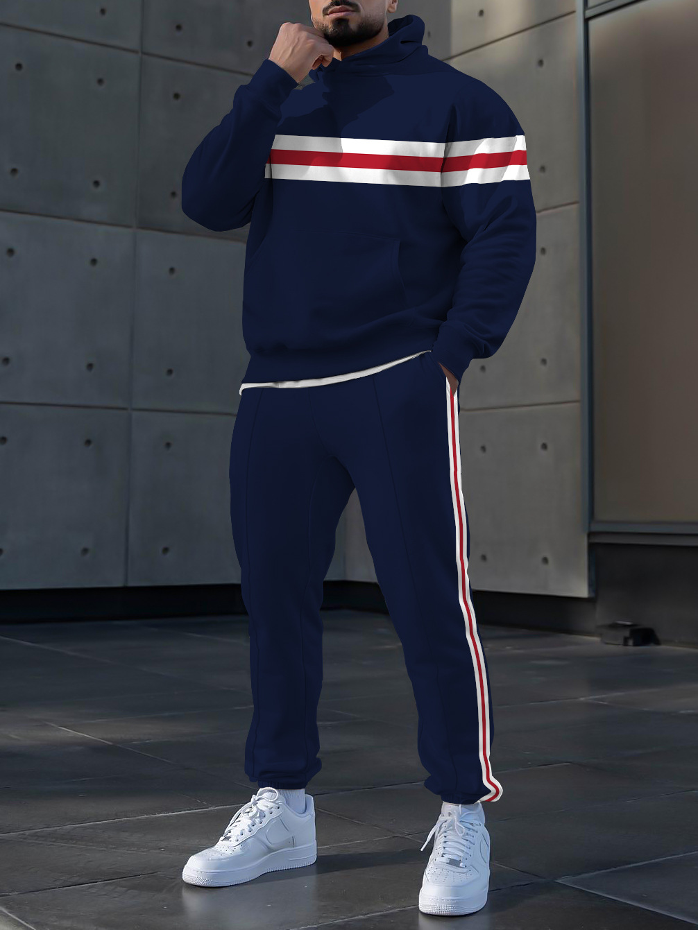 Primavera 2023 nuevo eBay AliExpress Amazon hombres deportes traje casual 3D impreso cuello redondo Pantalones