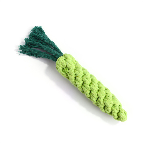Manufacturer wholesale pet supplies, creative carrot shaped cotton rope knots, cat and dog rope knots, double knot cotton rope toys