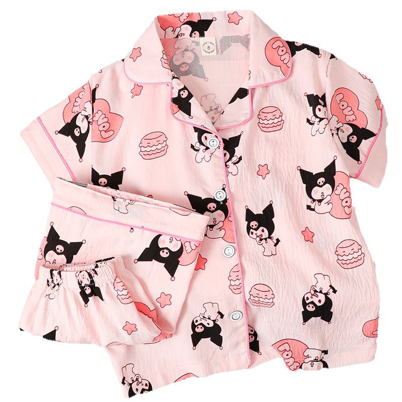 Comercio exterior niñas pijamas de verano nubes algodón mangas cortas delgadas para niños niñas de verano ropa de hogar mayorista