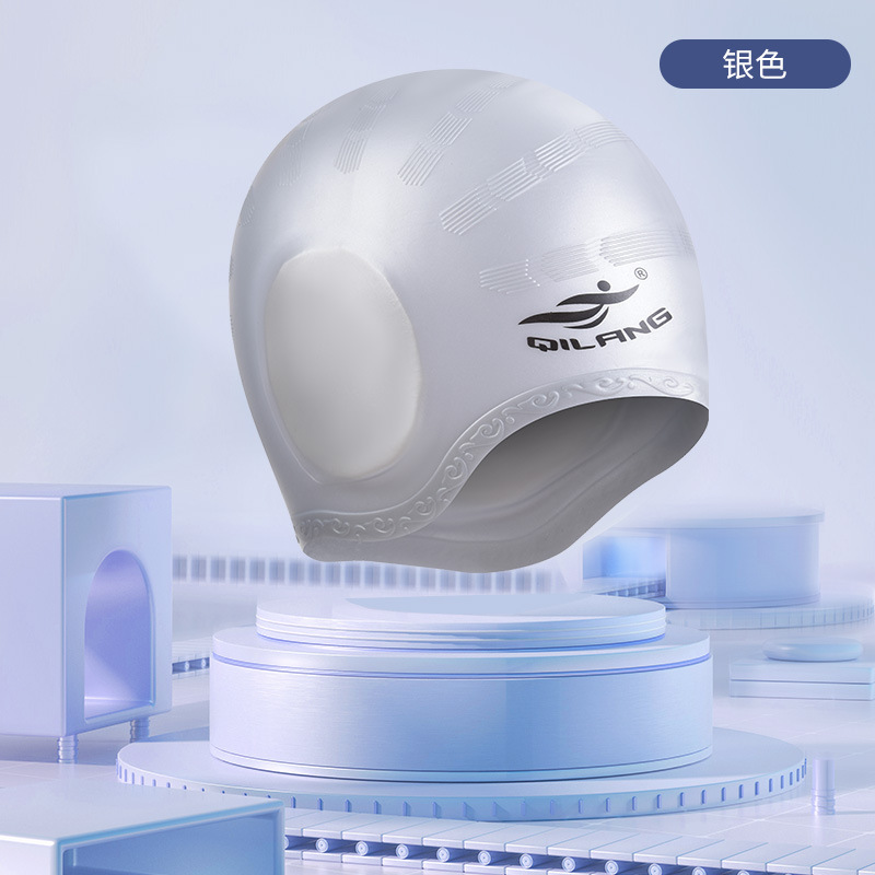 Gorros de nadador de ondas de alta calidad, gorras de nadador de silicona para adultos impermeables, gorras de nadador de silicona de cabello largo, fabricantes al por mayor