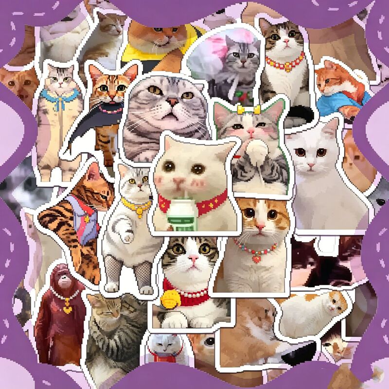 300 Cat Meme Stickers, Cute and Funny Ghostly Cat Instagram-Style Emoticon Pack, Meme Image Material, Notebook Stickers